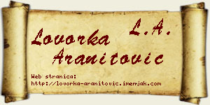 Lovorka Aranitović vizit kartica